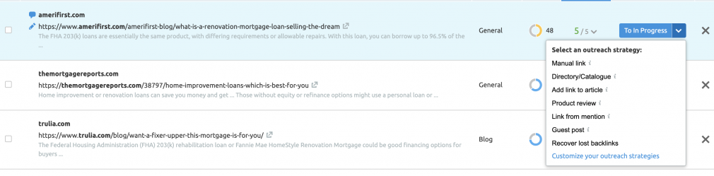 send to link building tool