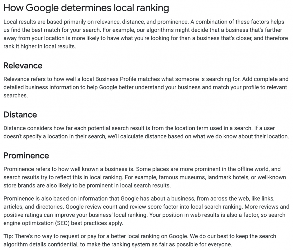 google map pack local ranking