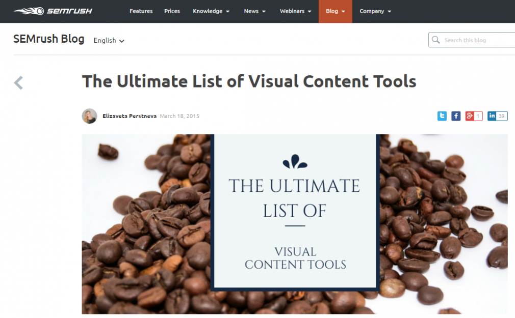 SEMRush - Ultimate List Of Visual Content Tools
