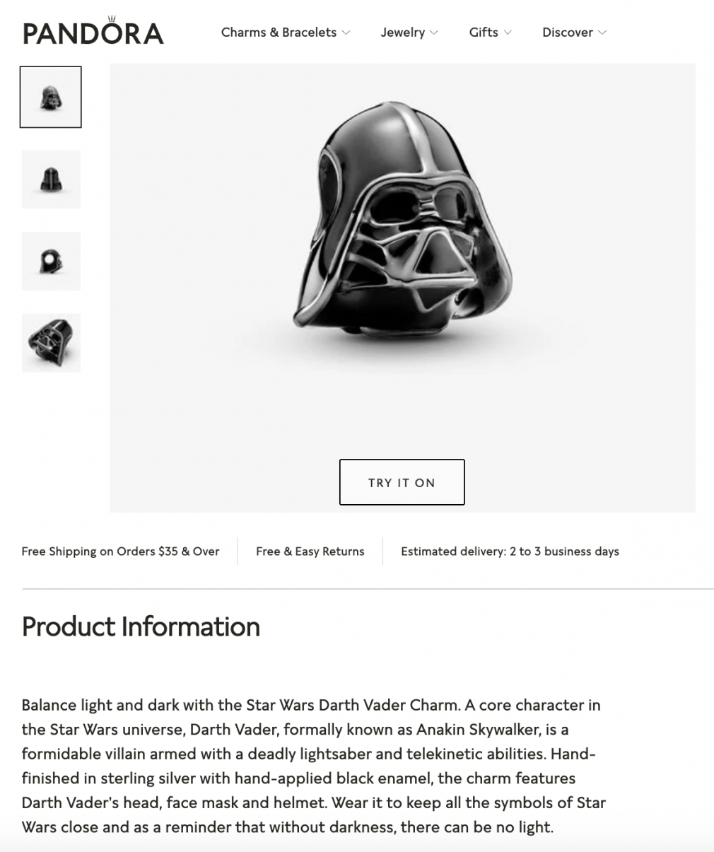 product description - pandora