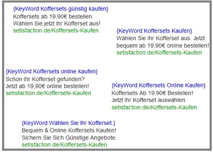 Platzhaltern in Google Ads Anzeigen