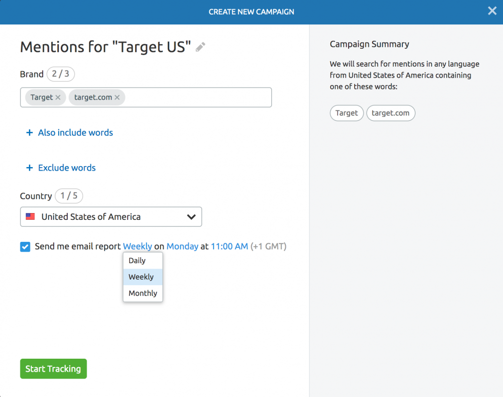 Brand monitoring tool for online reputation management