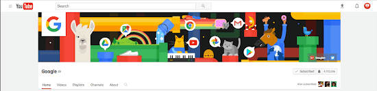 How YouTube art looks on a computer screen with maximum width