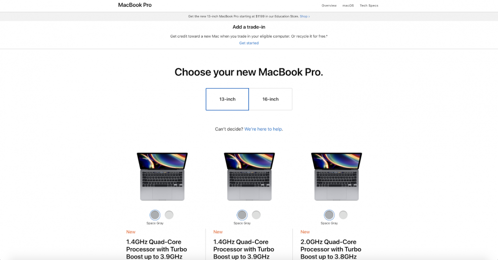 Screenshot: MacBook Pro kaufen