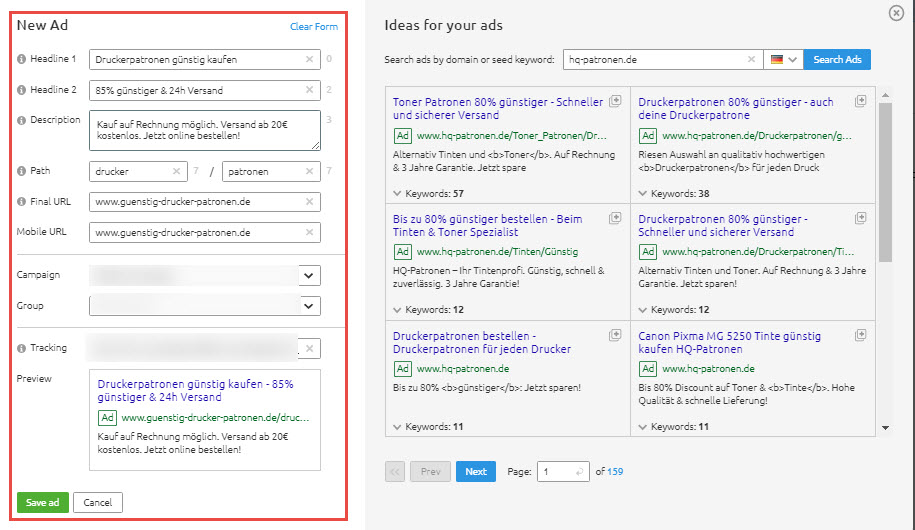 AdBuilder SEMrush