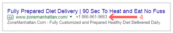 Ad extensions: call extension