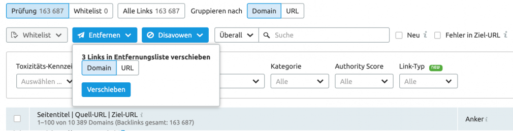 Backlink Audit: Links entfernen