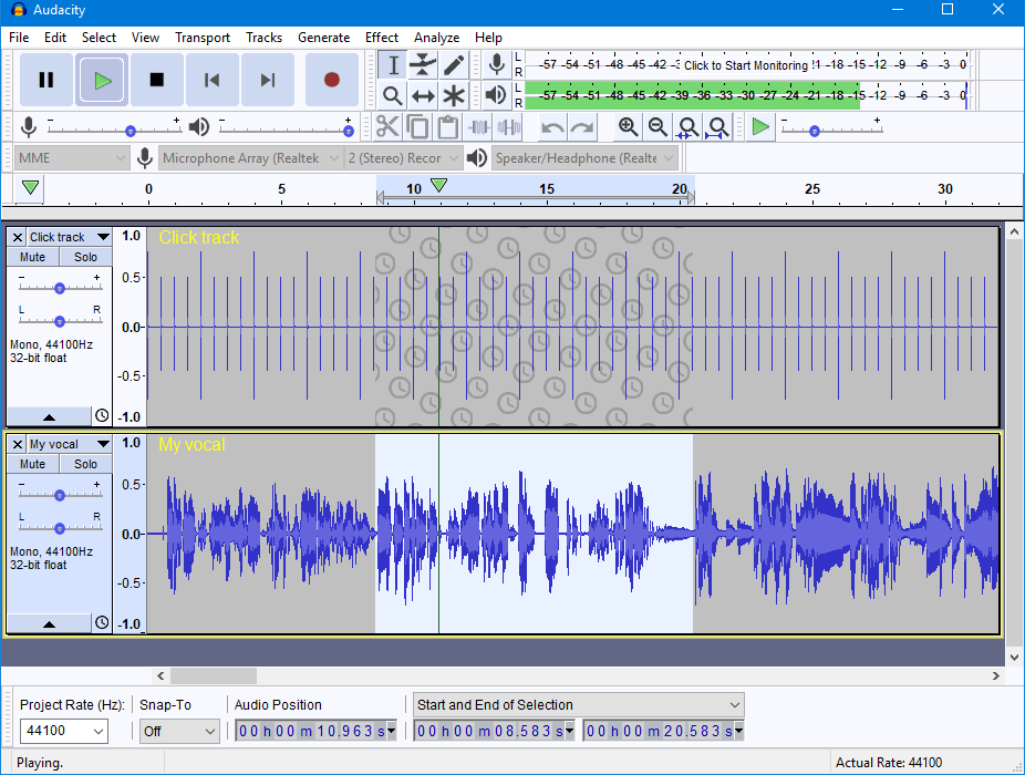 audacity screenshot