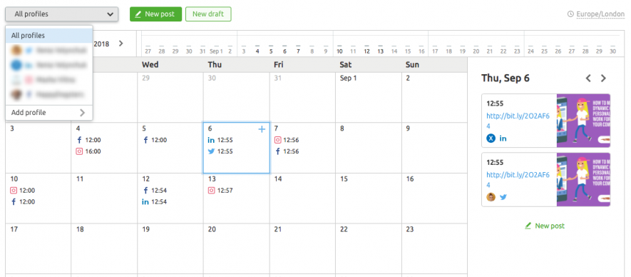 calendar view smm poster semrush