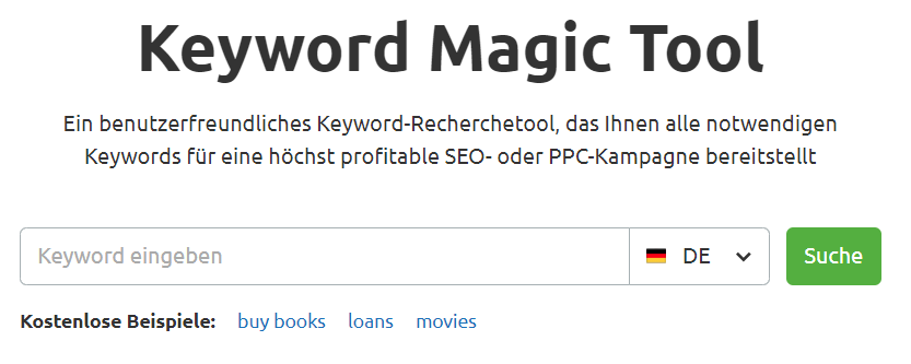 Keyword Magic Tool von SEMrush