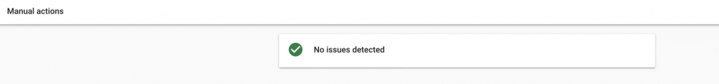 manual actions no issues detected graphic