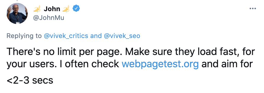 John Mueller about page load speed
