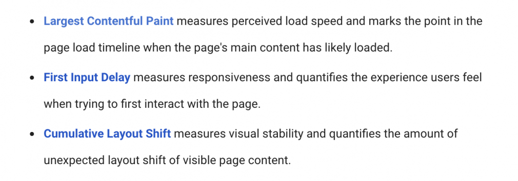 Core Web Vitals