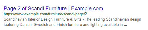 Pagination page number in a title tag example