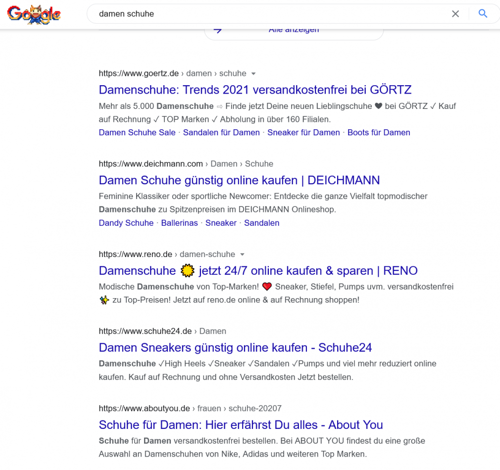 Google-Suchergebnis