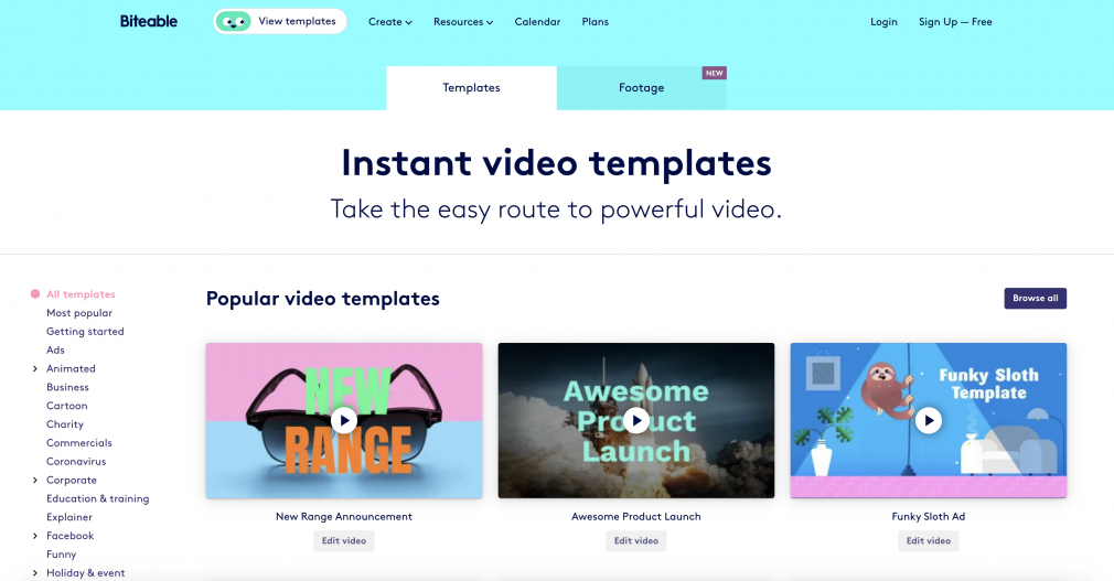 Biteable video templates screenshot