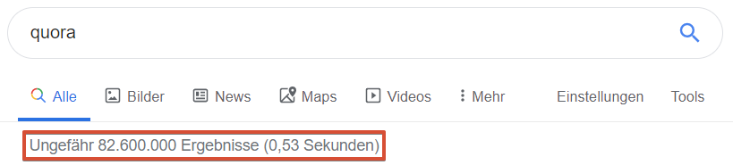Google-Suche: Quora
