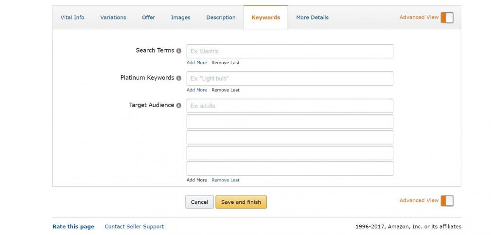 amazon backend keywords
