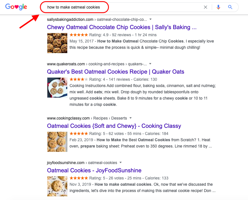 Search Intent Example - Informational Intent
