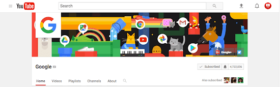 How YouTube art looks on a computer screen with minimum width
