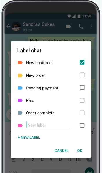 Etiquetas Whatsapp Business