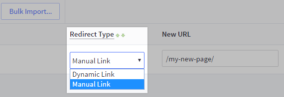 Choosing a BigCommerce redirect type