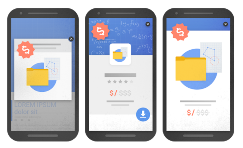 not acceptable interstitial popups according to Google