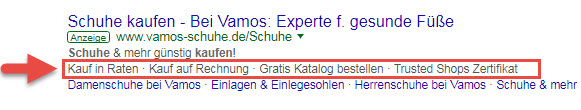 Zusatzinformations-Erweiterungen