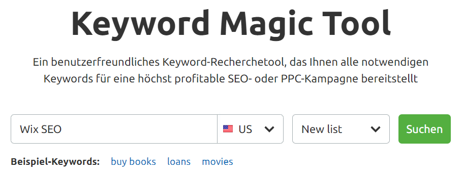 SEMrush Keyword Magic Tool