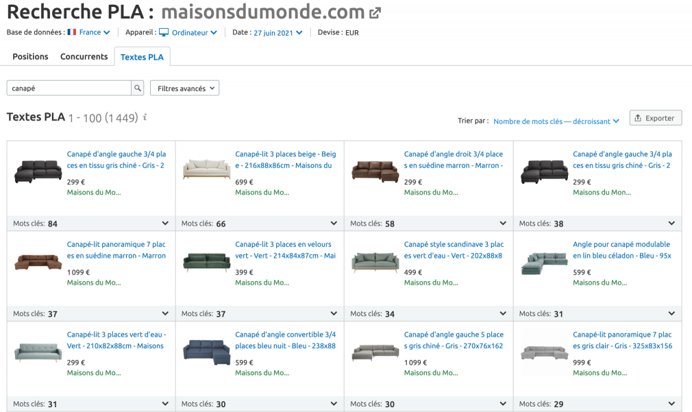 canapé maisons du monde