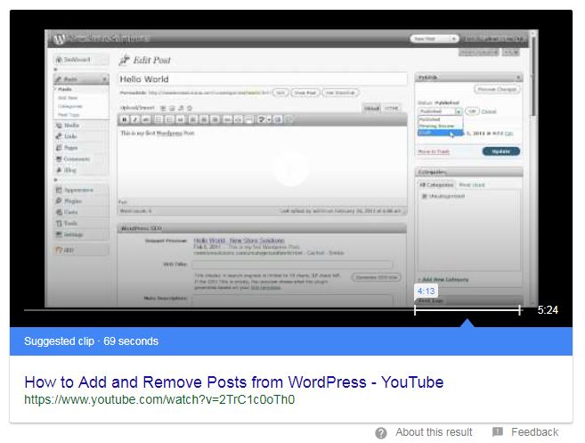 Featured video on Google
