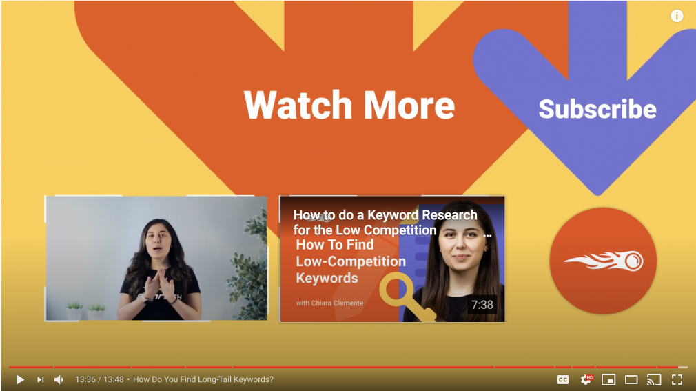 YouTube Video End Screen