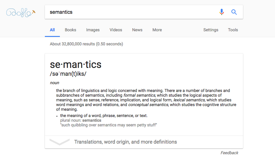 Semantics definition