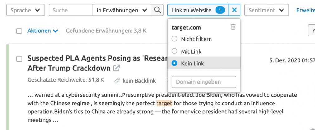 Erwähnungen ohne Links
