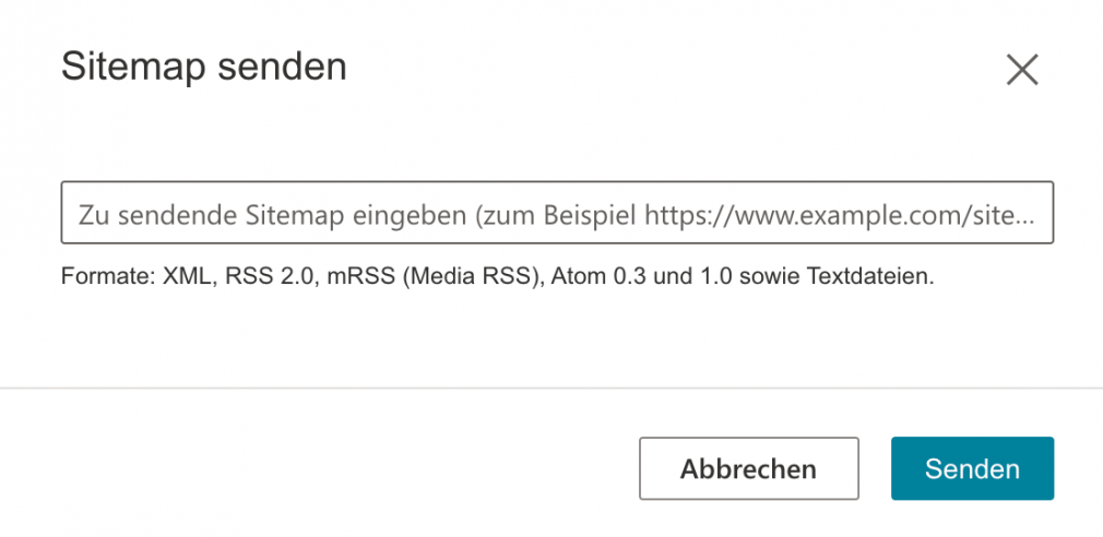 Sitemap senden in Bing
