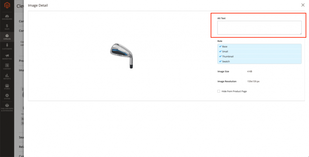 Alt-Text einfügen in Magento