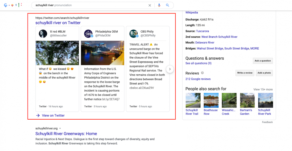 Twitter SERP feature