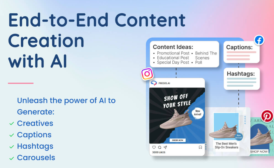 Preview of the AI Social Content Generator app showing end-to-end content creation with AI