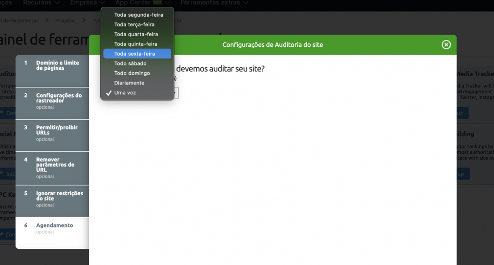 agendamento auditoria