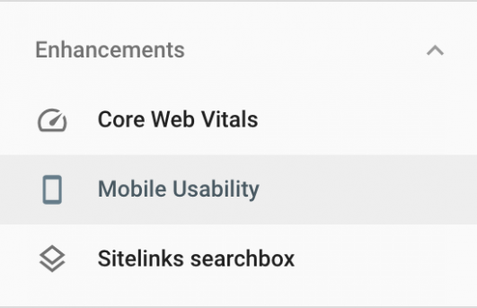 Showing Mobile Usability report in the Google Search Console