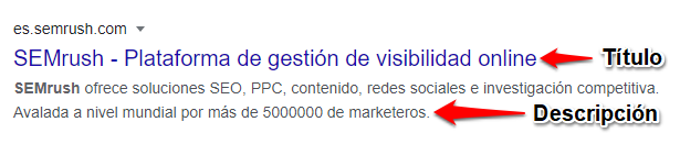 Qué es SEO - Meta tíulo y meta descripción