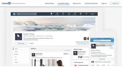 linkedin业务页面