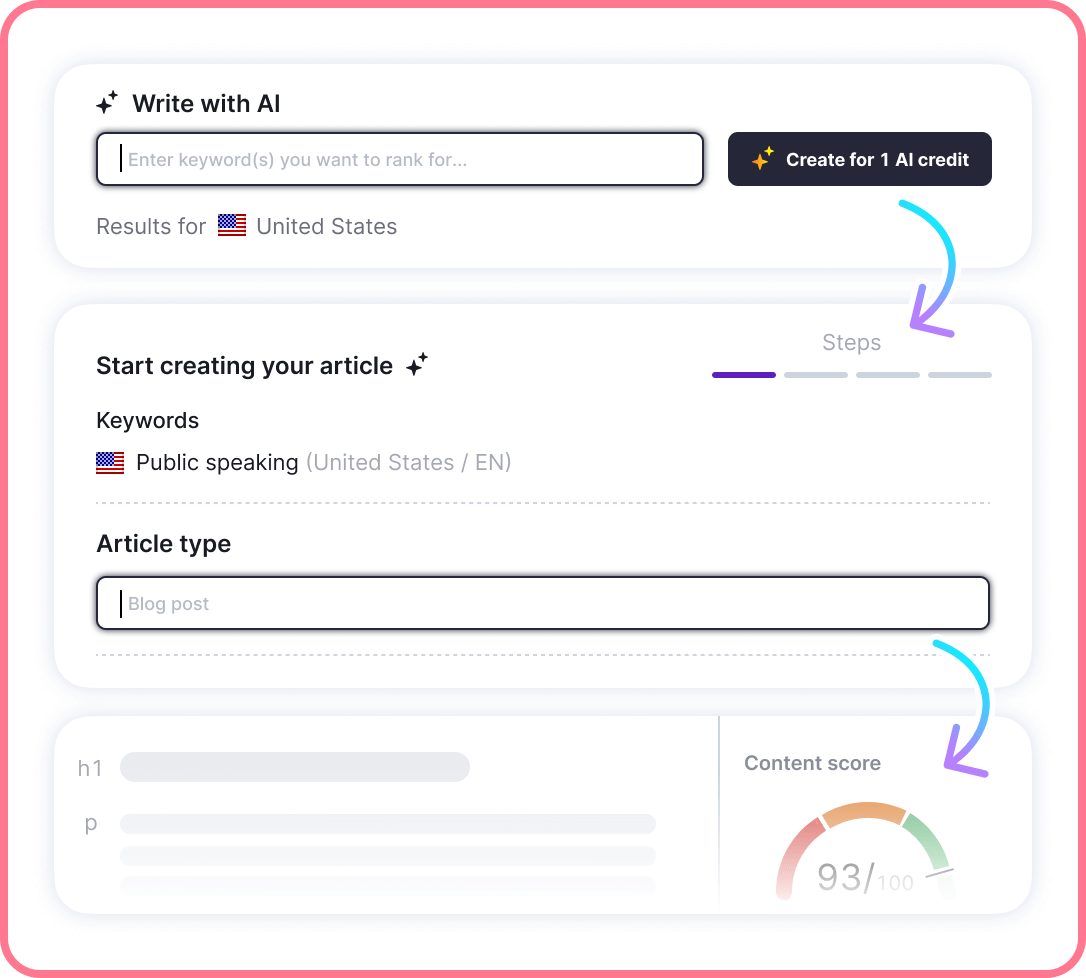 SurferSEO user interface