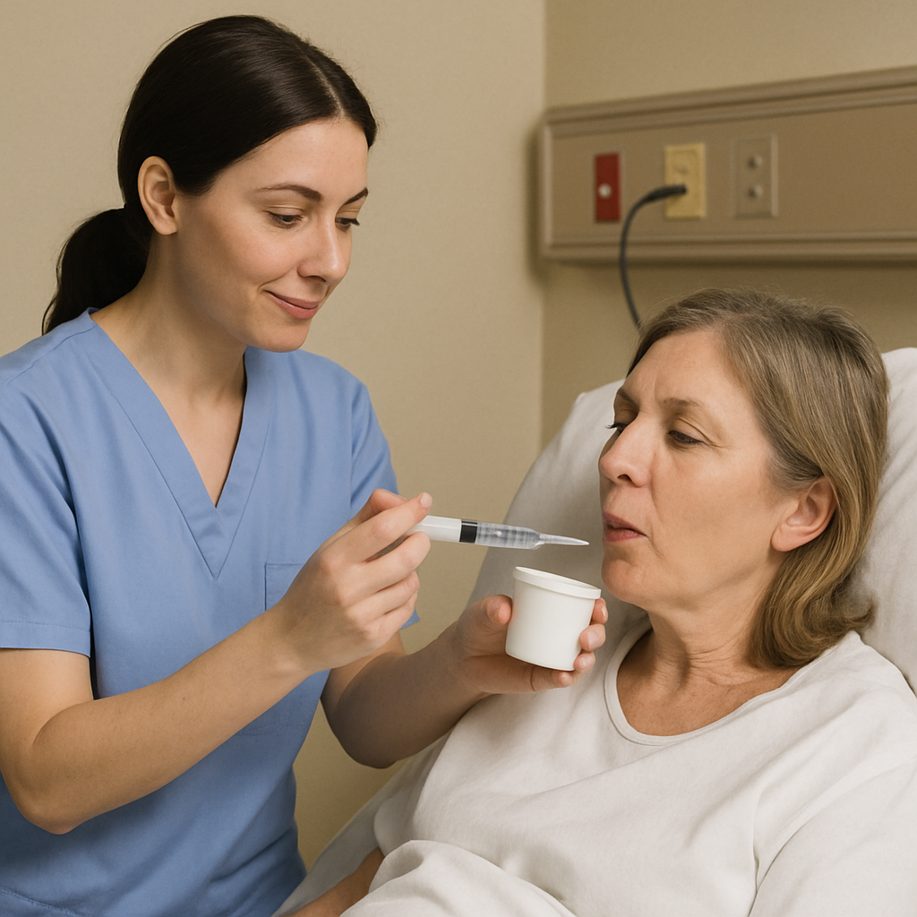 nurse administering medication