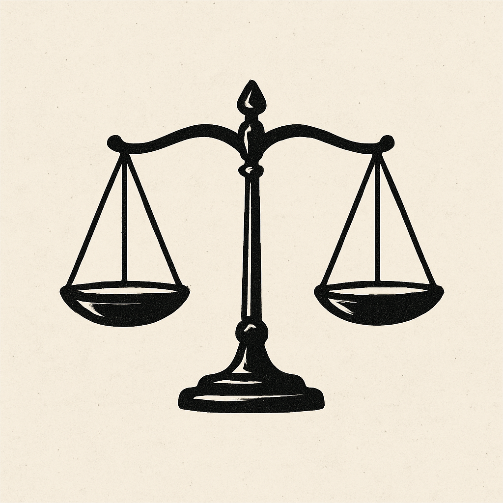 Scales of justice representing balance and fairness