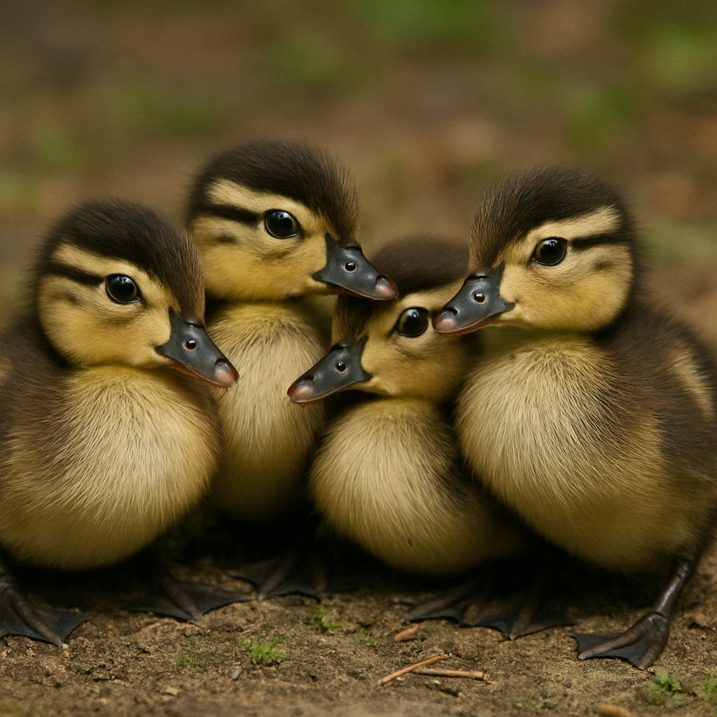 Wood duck hatchlings