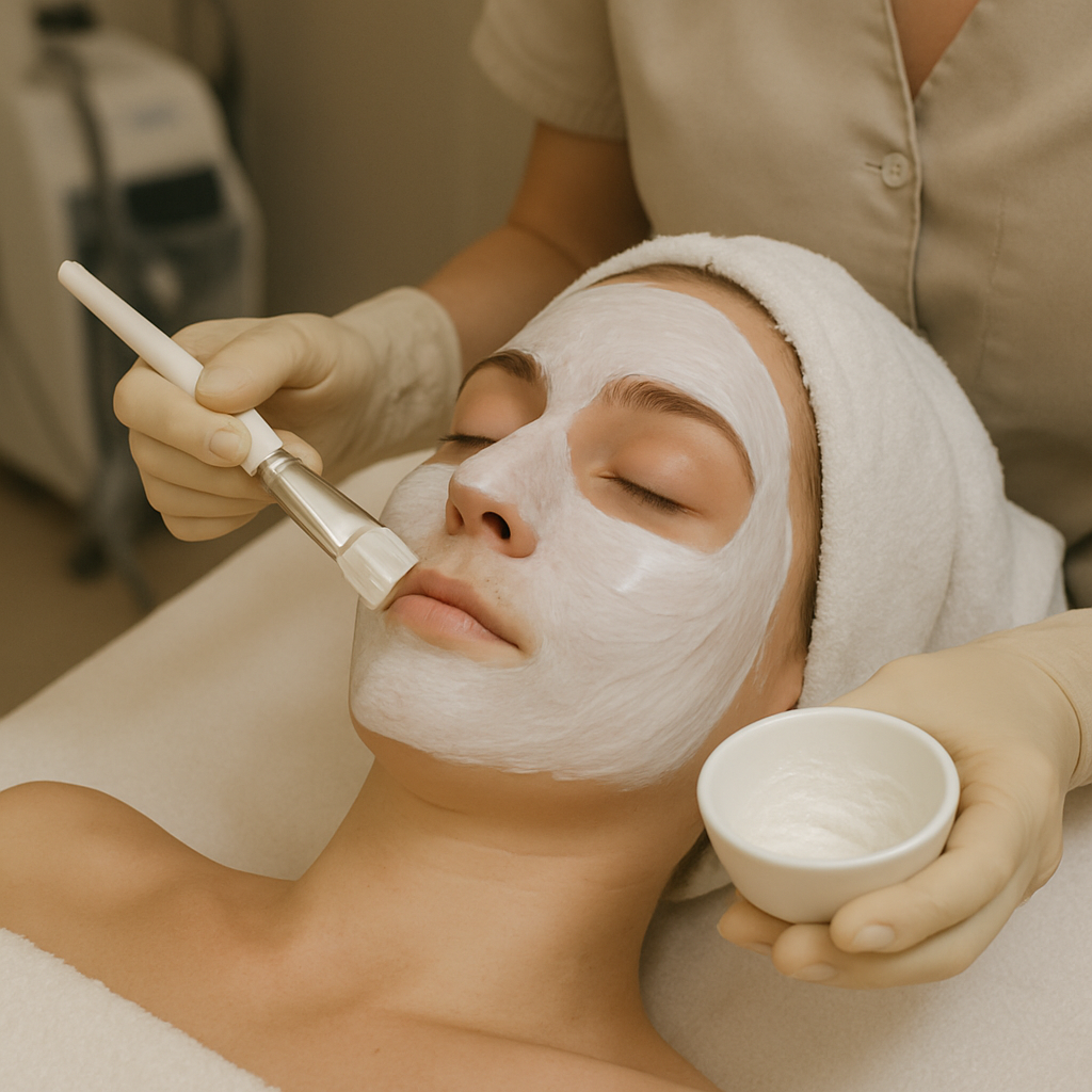 Patient undergoing skin care treatment