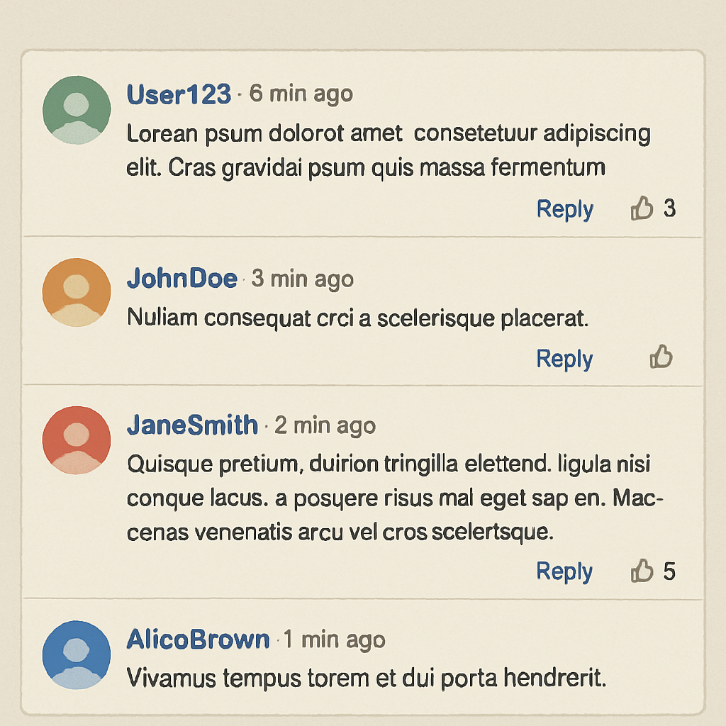 Online forum discussion