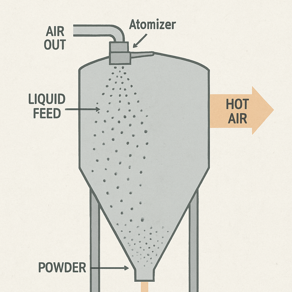 Spray drying in food production