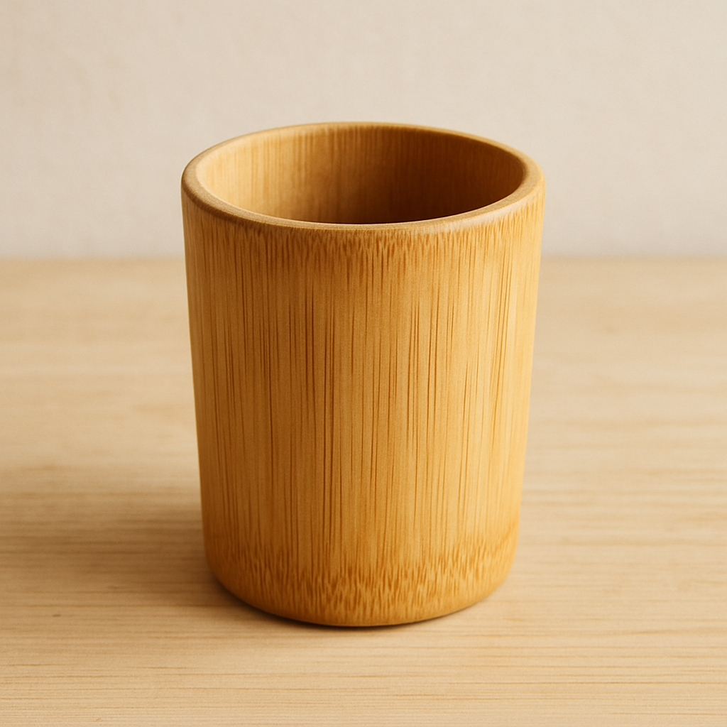 Bamboo cups with lids